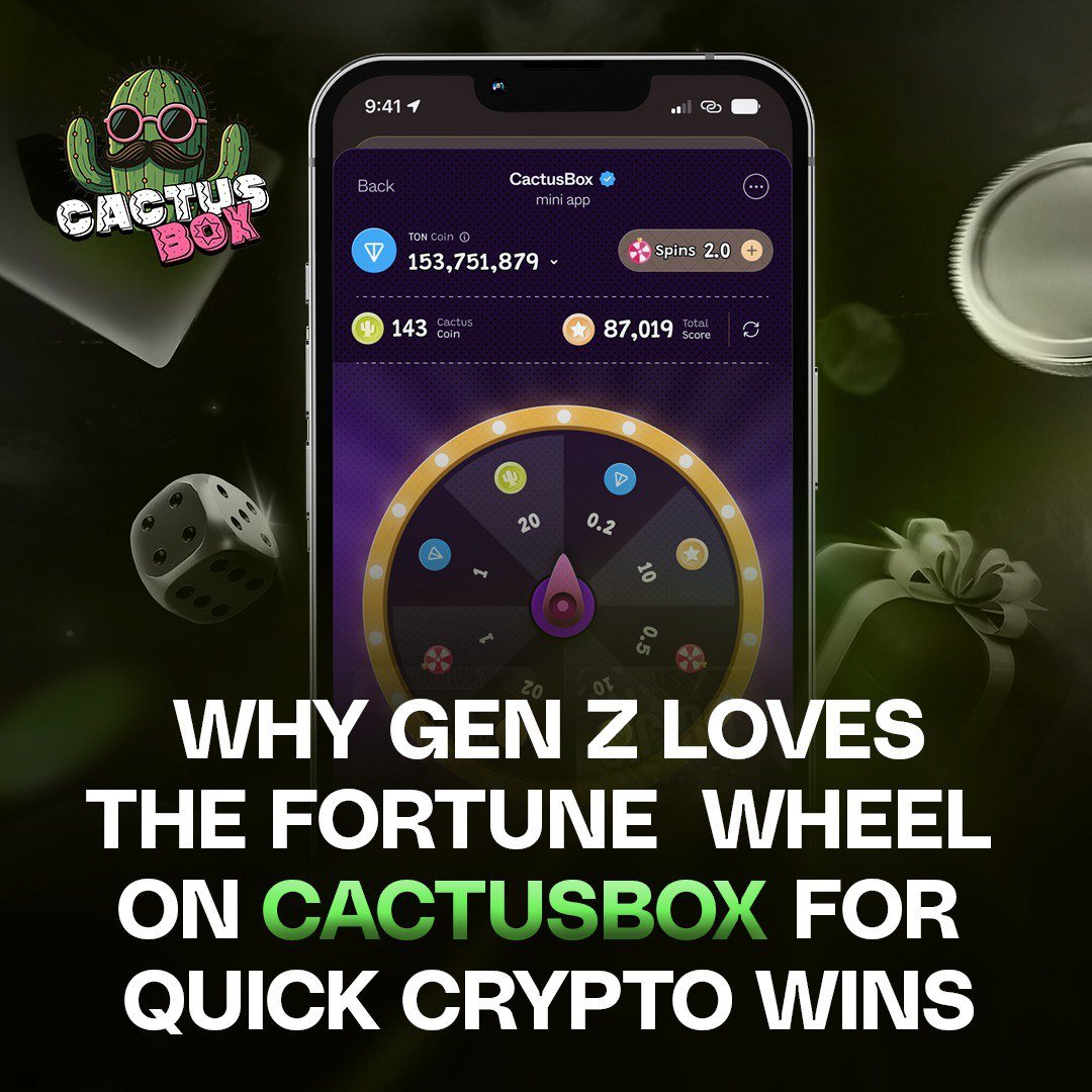 Gen Z spinning the Fortune Wheel on CactusBox for fast crypto rewards